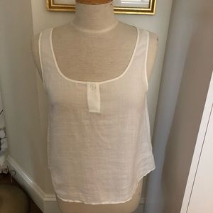 theory white linen top